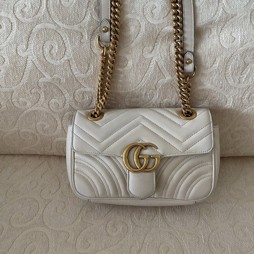 GUCCI MARMONT CROSSBODY HANDBAG-IVORY- SMALL